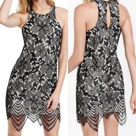 Express Dresses & Skirts - Express Black Lace Sleeveless Floral Dress